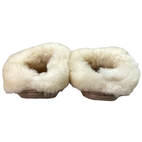 Minnetonka Sheepskin Mule Slippers - Tan suede leather - Women's‎ Size 5 - Picture 4 of 7